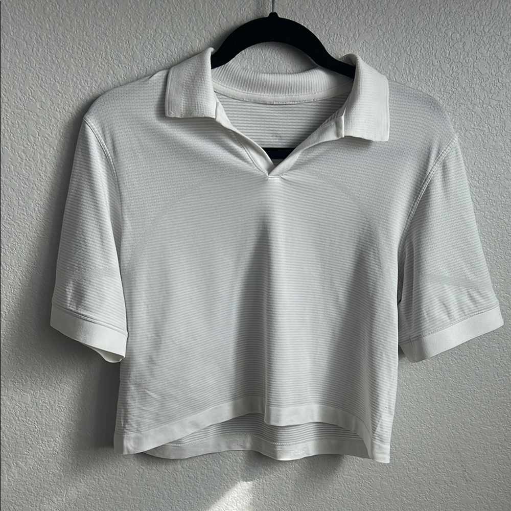 Lululemon Athletica White Cropped Polo